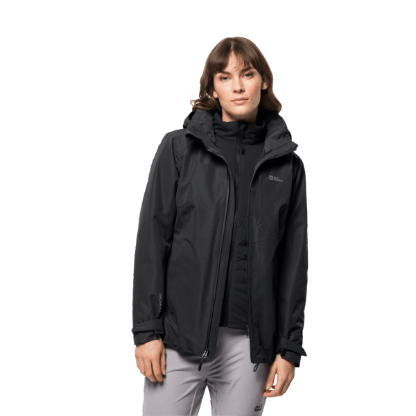 Zwarte Origine Jack Wolfskin Bergland 3in1 Damesjas