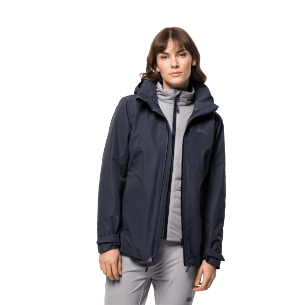 Grafiet Dames Bergland 3in1 Jack Jack Wolfskin Merk