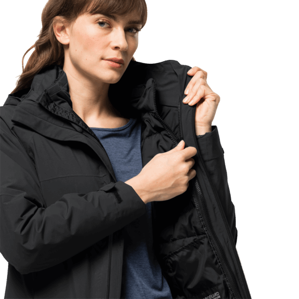 Zwarte Dames Feldberg 3in1 Jas Merken Jack Wolfskin