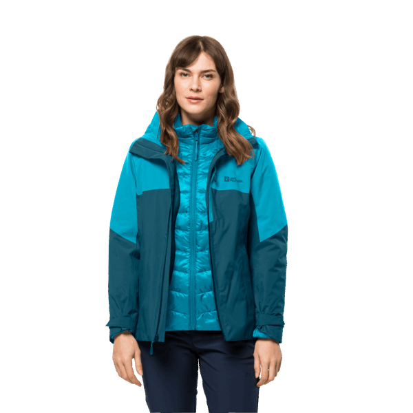 Originele Feldberg 3in1 Damesjas Jack Wolfskin Blue Coral