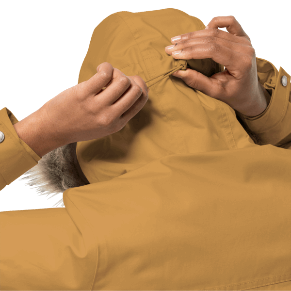 Jack Wolfskin Dames Winterfrost Geïsoleerde Parka Collecties Amber Goud