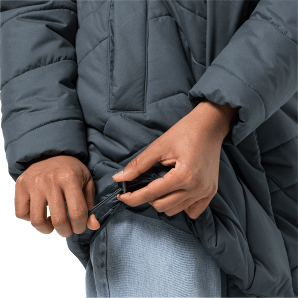 Leisteenblauwe Jack Wolfskin Kyoto Jas Voor Dames Origins