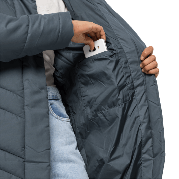 Leisteenblauwe Jack Wolfskin Kyoto Jas Voor Dames Origins