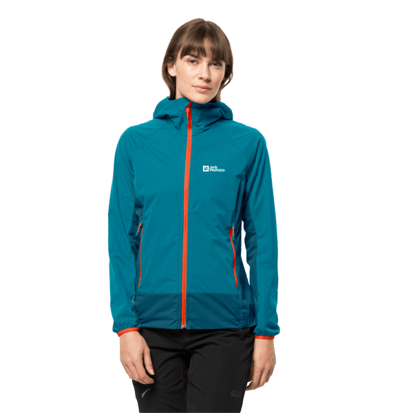 Zoetwaterblauw Merk Eagle Peak Ii Jack Wolfskin Met Capuchon Voor Dames