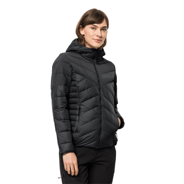 Zwarte Damestundra-donshoodie Hot Jack Wolfskin