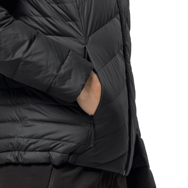 Zwarte Damestundra-donshoodie Hot Jack Wolfskin