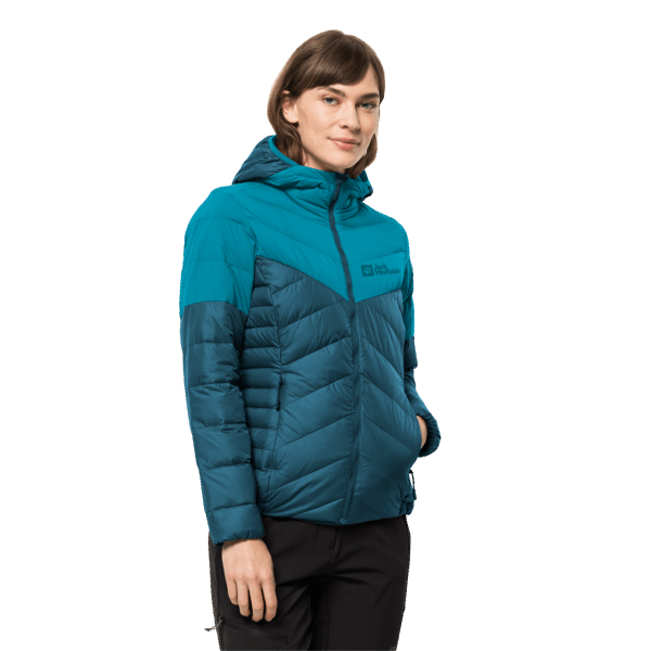Beste Dames Tundra Dons Hoody Jack Wolfskin Blauw Koraal