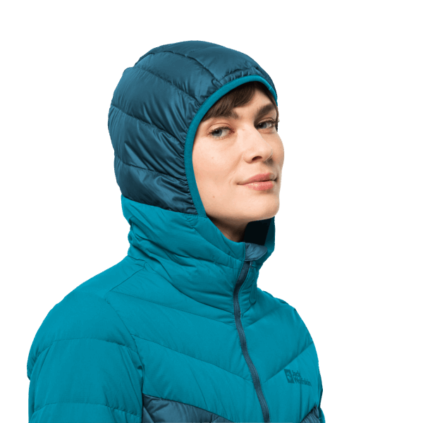 Beste Dames Tundra Dons Hoody Jack Wolfskin Blauw Koraal