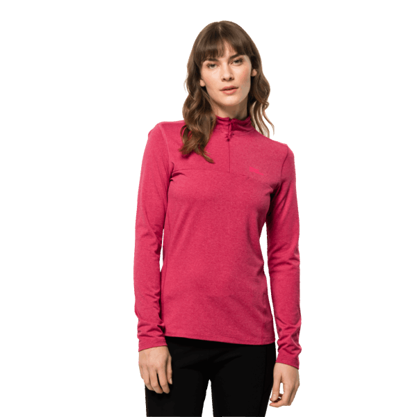 Origin Dames Sky Thermal Halve Rits Cranberry Jack Wolfskin
