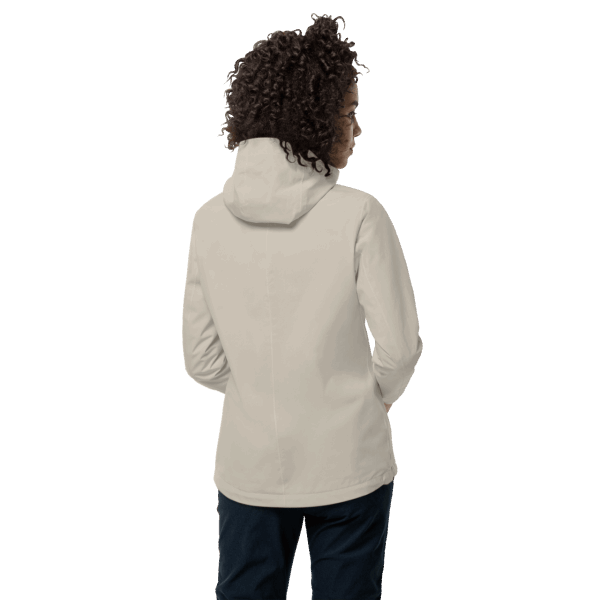 Hete Stoffige Grijze Jack Wolfskin Jwp-shell Voor Dames