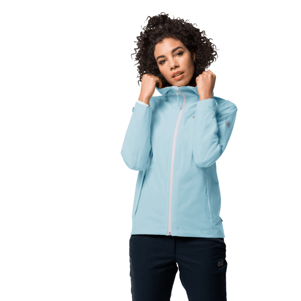Dames Jwp Shell Jack Wolfskin Frosted Blauw Nieuw