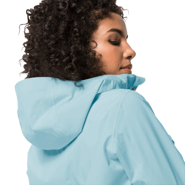 Dames Jwp Shell Jack Wolfskin Frosted Blauw Nieuw