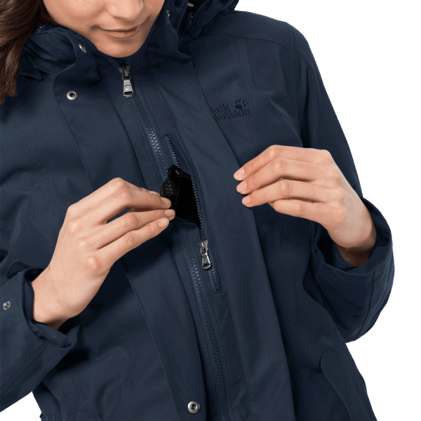 Jack Wolfskin Nachtblauwe Merk Madison Avenue Jas
