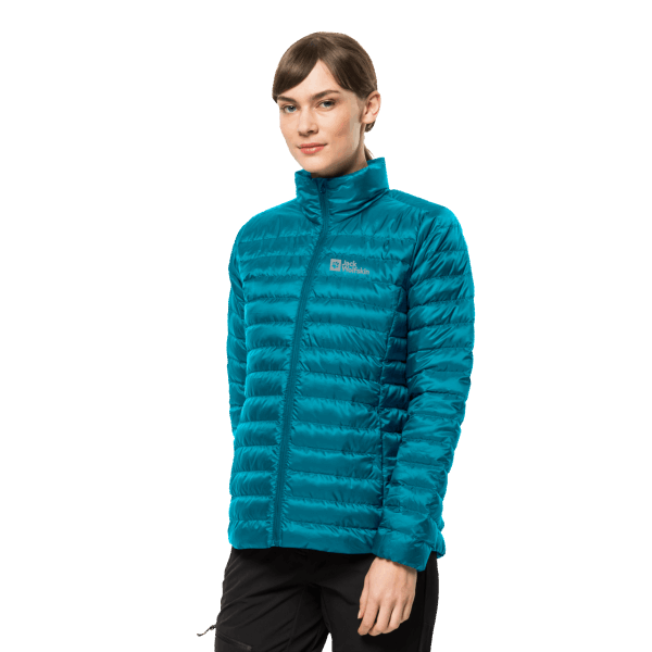 Zoetwaterblauw Dames Pack & Go Donsjack Origineel Jack Wolfskin