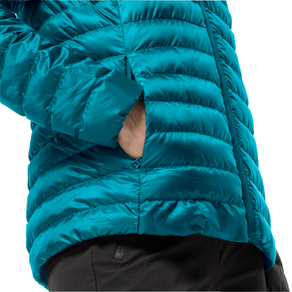 Zoetwaterblauw Dames Pack & Go Donsjack Origineel Jack Wolfskin