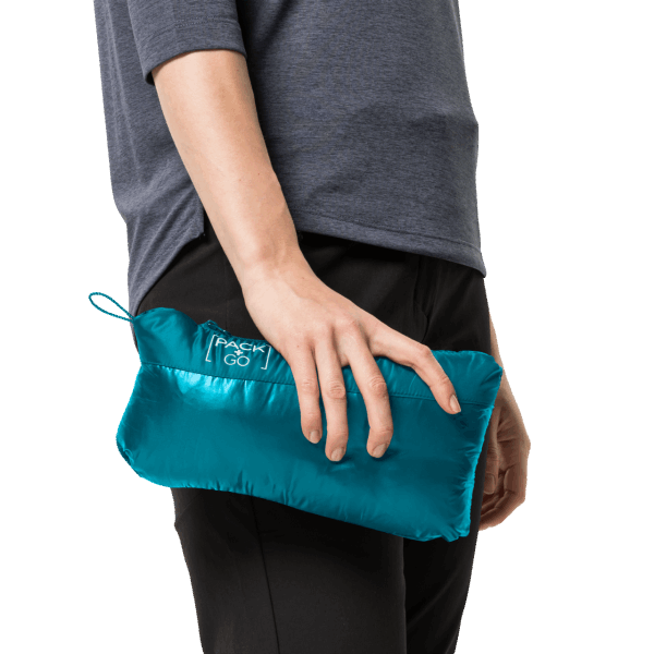 Zoetwaterblauw Dames Pack & Go Donsjack Origineel Jack Wolfskin