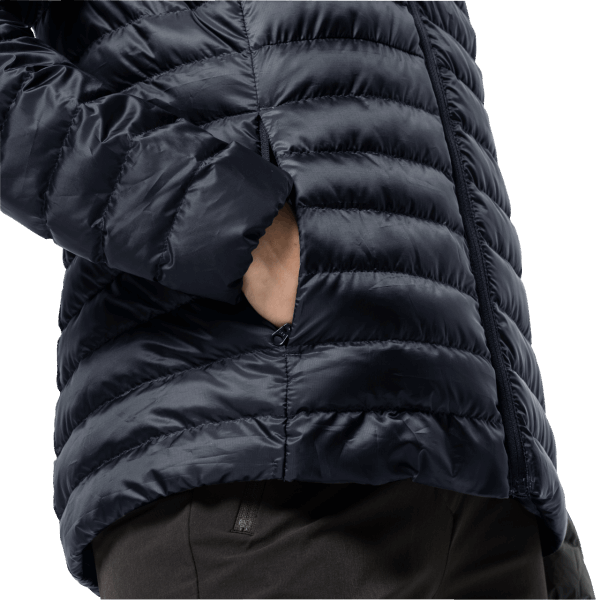 Hot Dames Pack & Go Donsjack Jack Wolfskin Nachtblauw