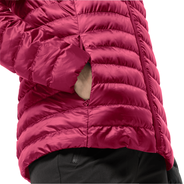 Nieuwe Jack Wolfskin Cranberry Dames Pack & Go Donsjas