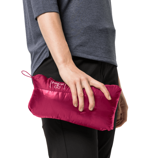 Nieuwe Jack Wolfskin Cranberry Dames Pack & Go Donsjas