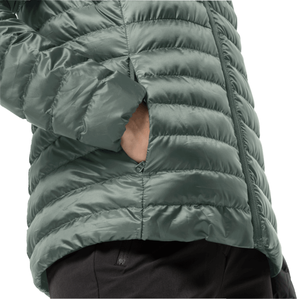 Fashion Jack Wolfskin Dames Pack & Go Donsjack Hedge Green