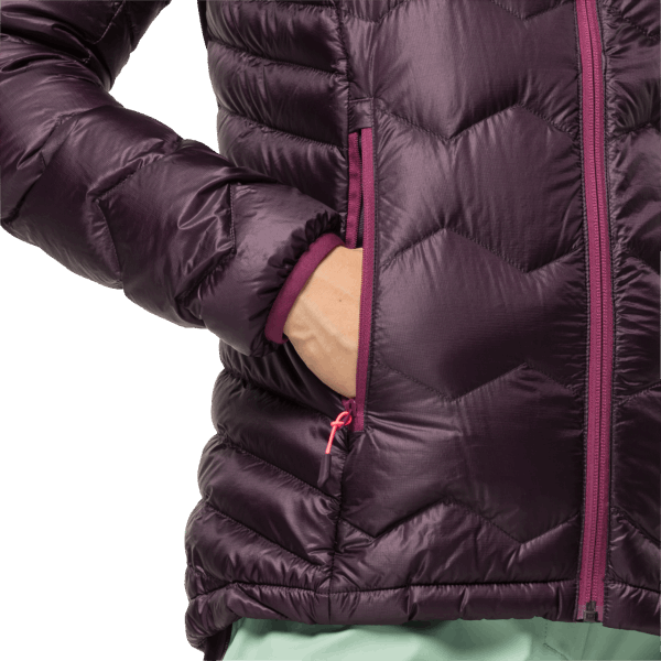 Dames Alpspitze Donsjack Met Capuchon Hot Grapevine Jack Wolfskin