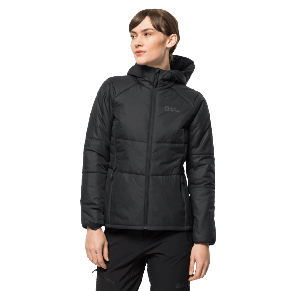 Jack Wolfskin Zwarte Best Geïsoleerde Bergland Hoody Voor Dames