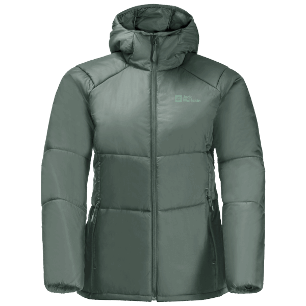 Jack Wolfskin Hedge Green Dames Bergland Geïsoleerde Hoody Nieuw