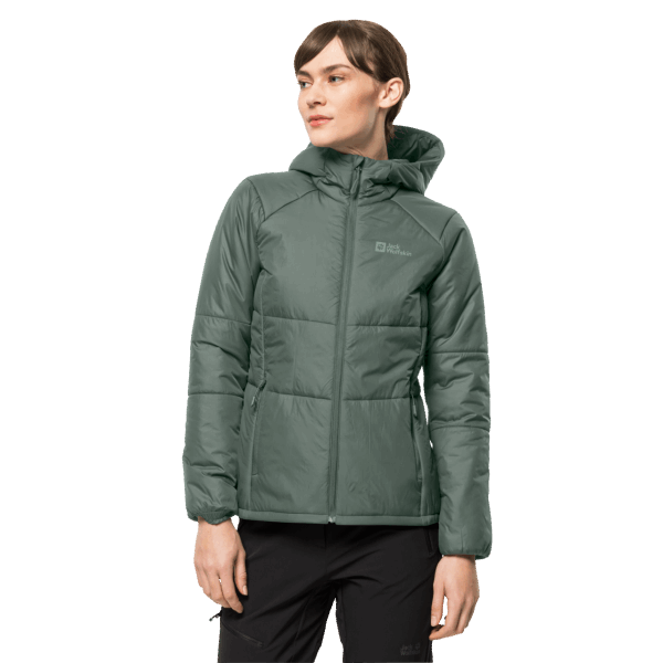 Jack Wolfskin Hedge Green Dames Bergland Geïsoleerde Hoody Nieuw