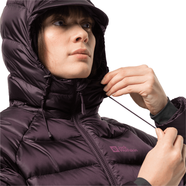 Grapevine Jack Wolfskin Origins Nebelhorn-donshoodie Voor Dames
