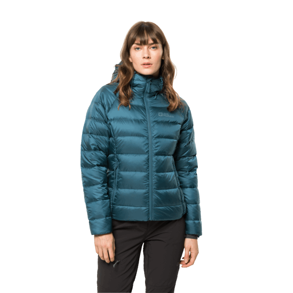 Blauw Koraal Jack Wolfskin Nebelhorn Dons Hoody Merk Voor Dames