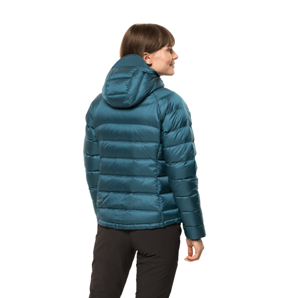 Blauw Koraal Jack Wolfskin Nebelhorn Dons Hoody Merk Voor Dames