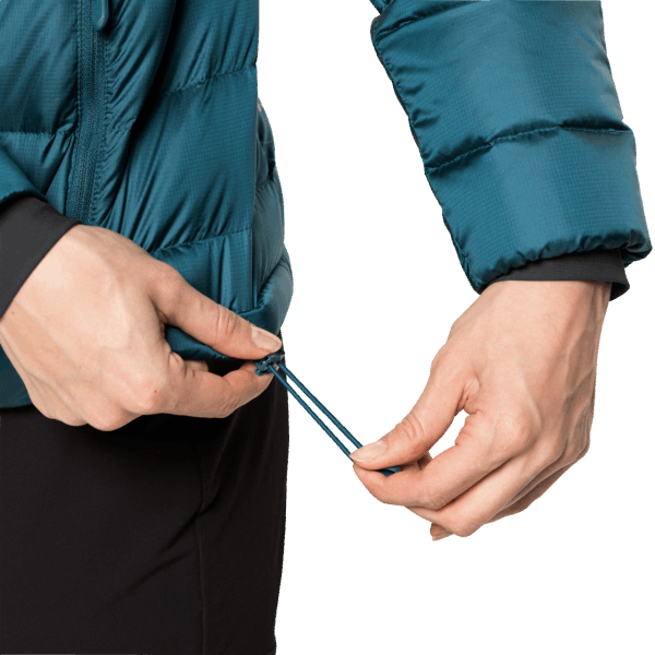 Blauw Koraal Jack Wolfskin Nebelhorn Dons Hoody Merk Voor Dames