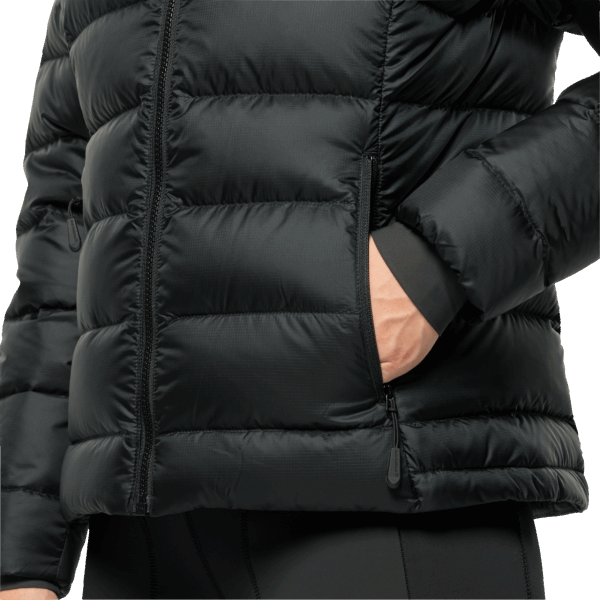 Zwarte Merken Jack Wolfskin Nebelhorn-donshoodie Voor Dames