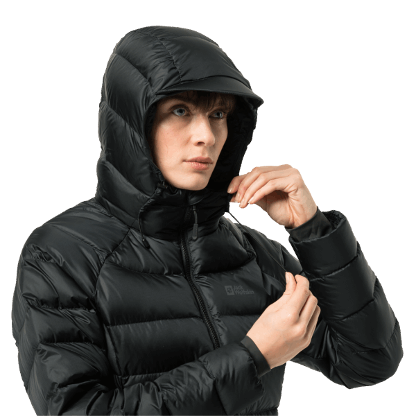 Zwarte Merken Jack Wolfskin Nebelhorn-donshoodie Voor Dames