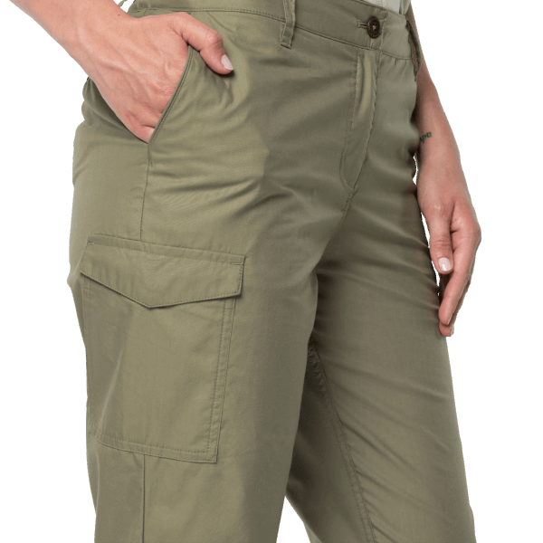 Kaki Nieuwe Jack Wolfskin Damesbroek Aan Het Meer