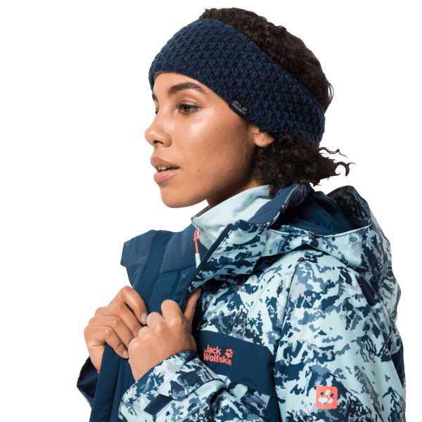 Nachtblauwe Highloft Gebreide Hoofdbandcollectie Voor Dames Jack Wolfskin