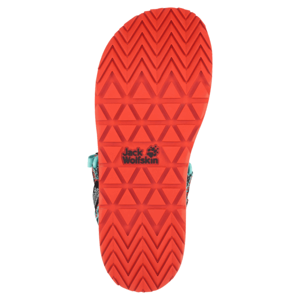Outfresh Damessandaal Van Het Merk Zwart-aquamarijn Jack Wolfskin