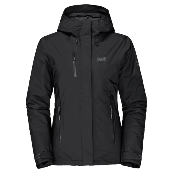 Modieuze Zwarte Troposfeerjas Voor Dames Jack Wolfskin