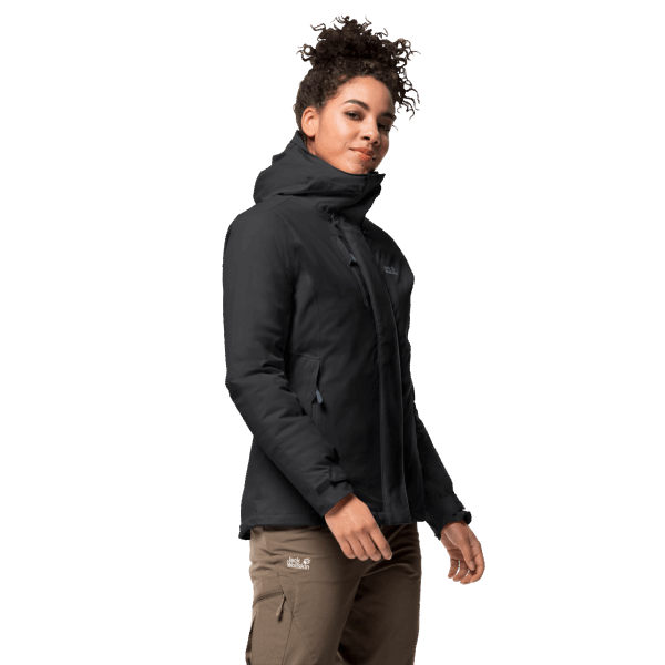 Modieuze Zwarte Troposfeerjas Voor Dames Jack Wolfskin