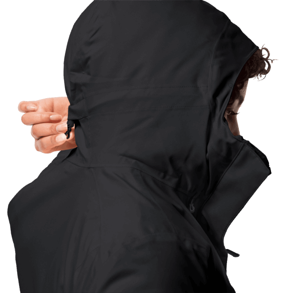 Modieuze Zwarte Troposfeerjas Voor Dames Jack Wolfskin