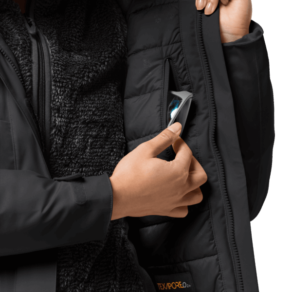 Modieuze Zwarte Troposfeerjas Voor Dames Jack Wolfskin