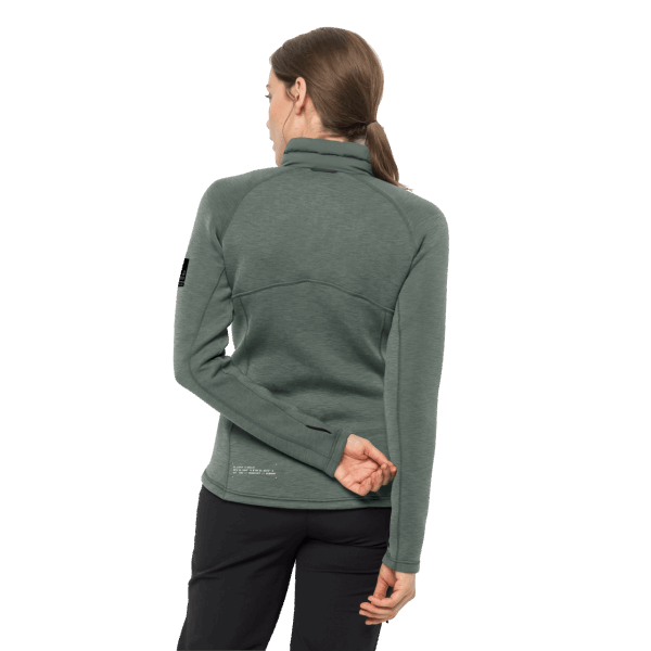 Dames Atletische Kraag Tussenlaag Nieuwe Hedge Green Jack Wolfskin