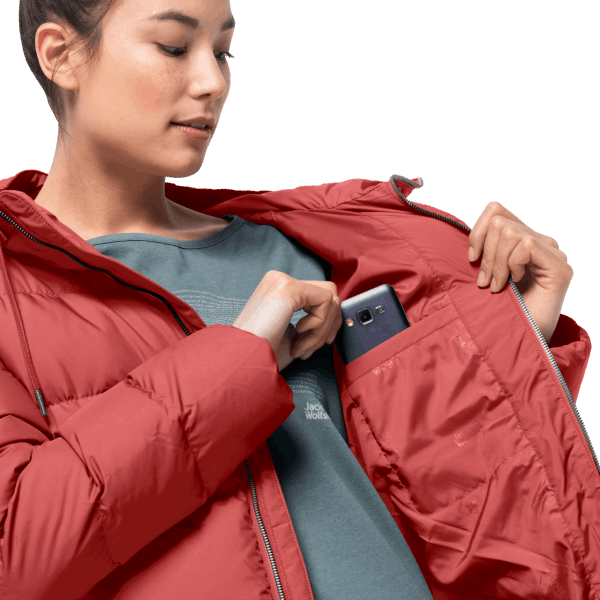 Crystal Palace Jas Koraalrood Nieuwe Jack Wolfskin