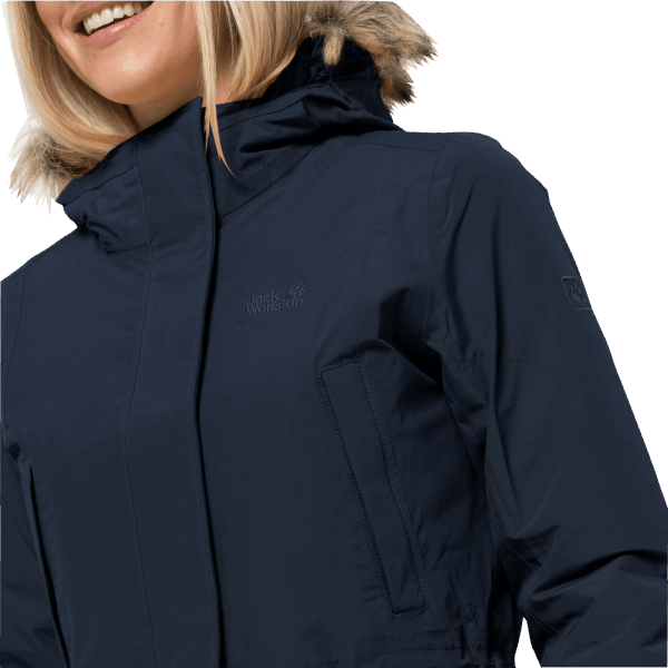 Brand Jack Wolfskin Nachtblauwe Wildwood Parka Voor Dames