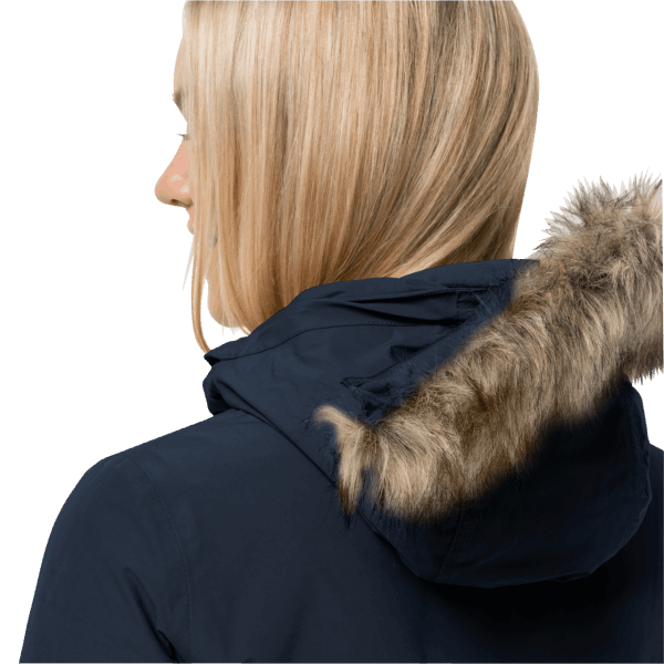 Brand Jack Wolfskin Nachtblauwe Wildwood Parka Voor Dames