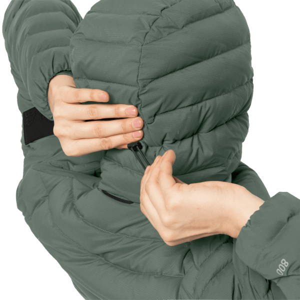 Jack Wolfskin Nieuwe Atletische Donsjas Voor Dames, Hedge Green