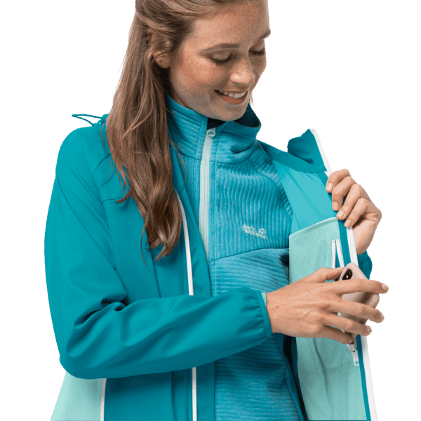 Dames Eagle Peak Ii Softshell Jack Wolfskin Brand Dark Cyaan