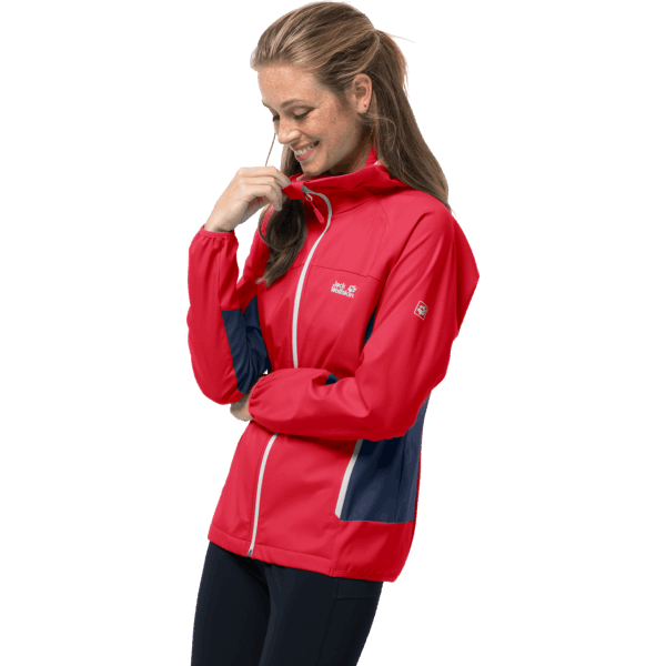 Dames Eagle Peak Ii Softshell Hot Jack Wolfskin Tulp Rood