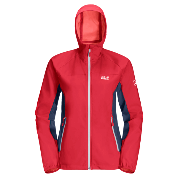 Dames Eagle Peak Ii Softshell Hot Jack Wolfskin Tulp Rood