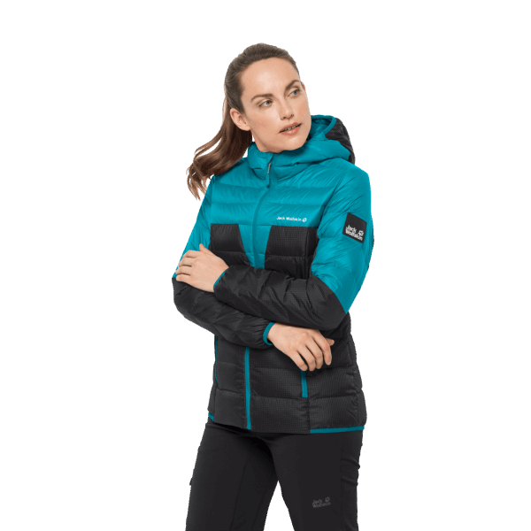 Donkere Cyaan Originele Jack Wolfskin Dna Tundra Hoody Voor Dames